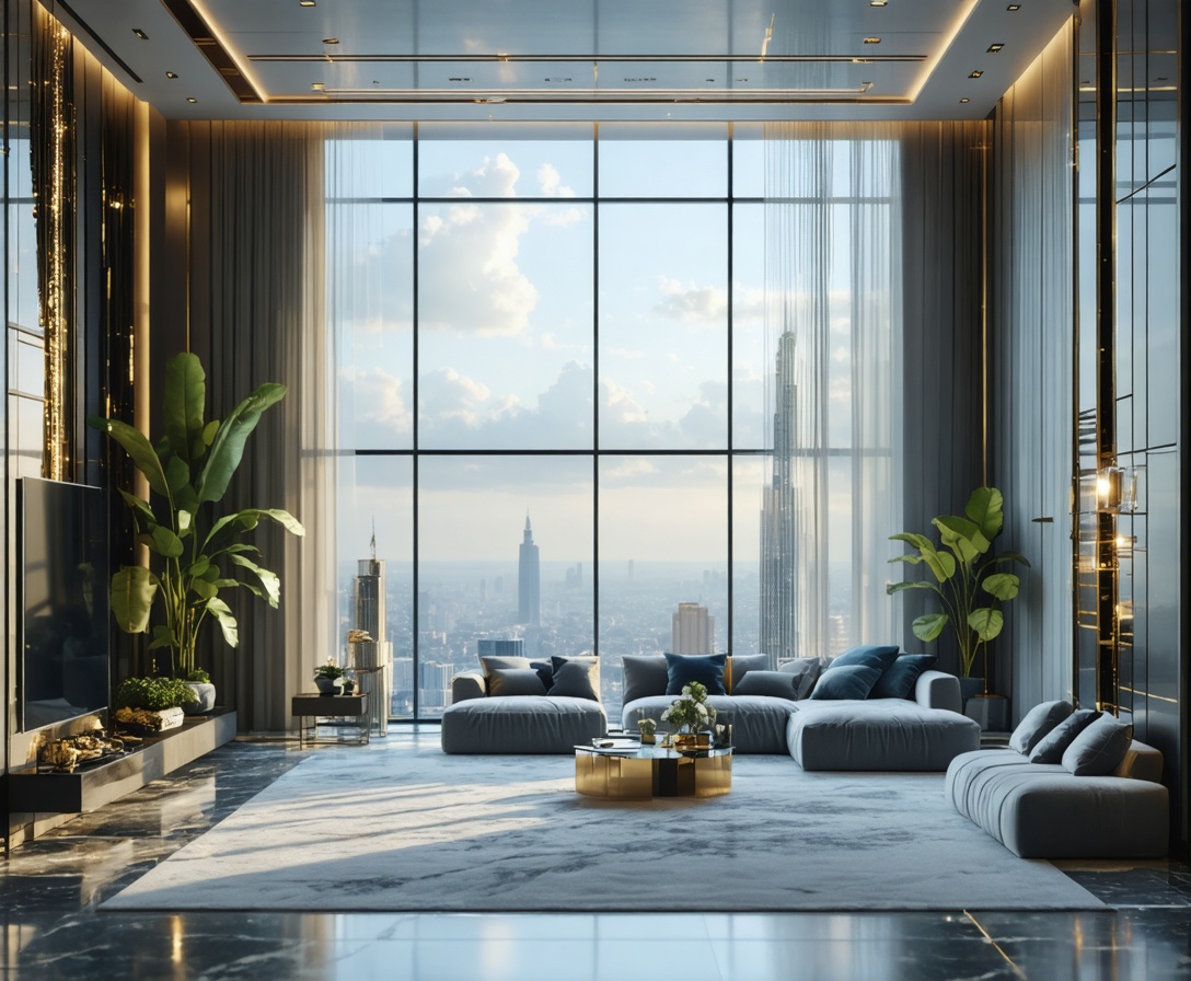 Modern luxury apartment representing financial freedom